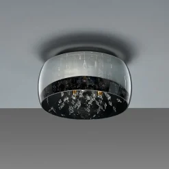 Trio Lighting Loftlamper|Loftlamper>Crystel loftslampe af glas, krom, Ø 34 cm