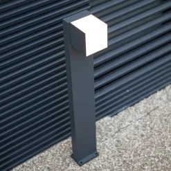 LUTEC Cuba LED-gadelampe, 1 lyskilde, antracit, 3.000 K