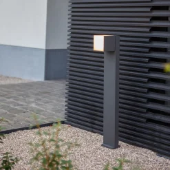 LUTEC Cuba LED-gadelampe, 1 lyskilde, antracit, 3.000 K