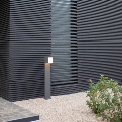 LUTEC Cuba LED-gadelampe, 1 lyskilde, antracit, 3.000 K