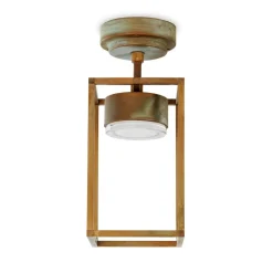 Moretti Luce Cubic 3373 LED udendørs loftlampe, messing/opal