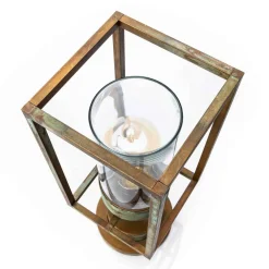 Moretti Luce Sokkellamper>Cubic³ 3369 sokkellampe antik messing/klar