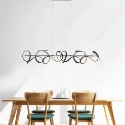 JUST LIGHT. GmbH Curls LED-hængelampe, sort, metal, 99 cm lang, dæmpbar