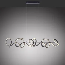 JUST LIGHT. GmbH Curls LED-hængelampe, sort, metal, 99 cm lang, dæmpbar