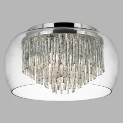 Curva loftlampe af glas med alu-spiraler^Searchlight Discount