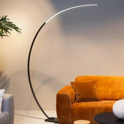 Lucide Curve buelampe, sort, marmor, 192 cm, dæmpbar