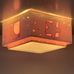 Moonlight loftlampe børneværelse, 1 lk pink^Dalber