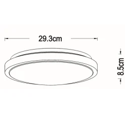 Dasher LED loftlampe, hvid, Ø 29,3 cm, 2700 K, IP44^Lucide New