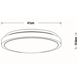 Lucide Dasher LED loftlampe, sort, Ø 41 cm, 2700 K, IP44
