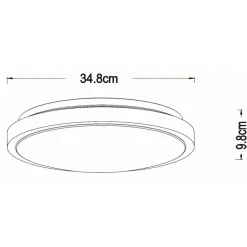 Lucide Dasher LED loftlampe, sort, Ø 34,8 cm, 2700 K, IP44