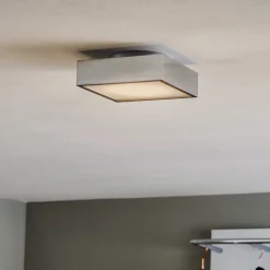 Decor Walther Cut LED-loftlampe, krom, 18x18 cm