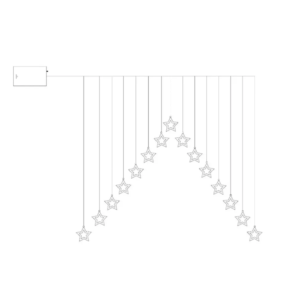 STAR TRADING Julepynt|Lysnet, Lysforhæng>Decystar LED-lysforhæng, 15 lyskilder