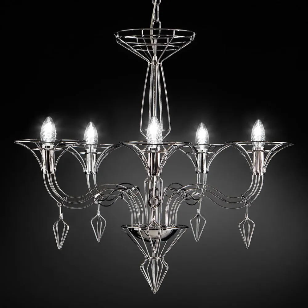 Dedalo lysekrone 5 lyskilder, krom^Metallux Discount