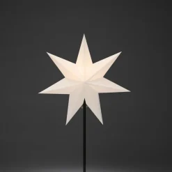 Konstsmide Christmas Julepynt|Julestjerner>Dekolampe papirstjerne, 7-takket, hvid højde 65 cm