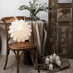 STAR TRADING Dekorativ stjerne Cliff, papir, uden fatning hvid Ø 40cm