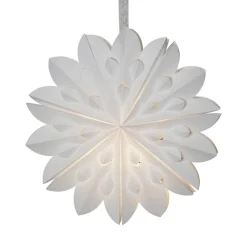 STAR TRADING Dekorativ stjerne Cliff, papir, uden fatning hvid Ø 40cm