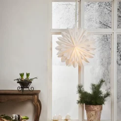 STAR TRADING Julepynt|Julestjerner>Dekorativ stjerne Cliff, papir, uden fatning hvid Ø 60cm