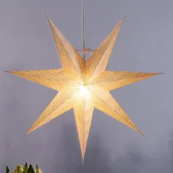 Konstsmide Christmas Julepynt|Julestjerner>Dekostjerne af hvidt papir, hulmønster, 7 takker