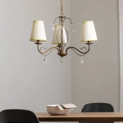 ONLI Delia lysekrone, bronzefarvet, 3-lys, Ø 60 cm