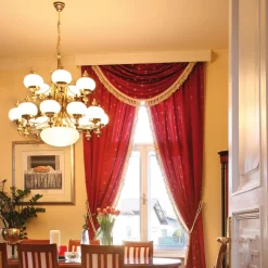 Delia lysekrone, messingfarvet Ø 100 cm, 16-lys, glas^ORION Online