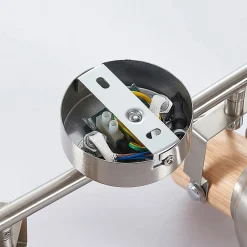 Lindby Dennis loftlampe med træ, 4 lyskilder.