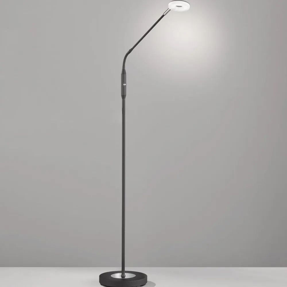 FISCHER & HONSEL Dent LED-gulvlampe, kan dæmpes, CCT, 1 lk., sort