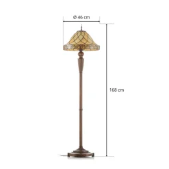 Clayre&Eef Diamond dekorativ gulvlampe med Tiffany-skærm
