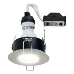 Heitronic DL7001 indbygningsspot, højvolt, børstet jern