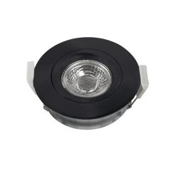 Heitronic DL6809 LED-downlight, rundt, sort