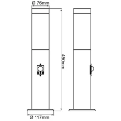 Dody Sensor sokkellampe, sort, metal, plast, E27^Brilliant New