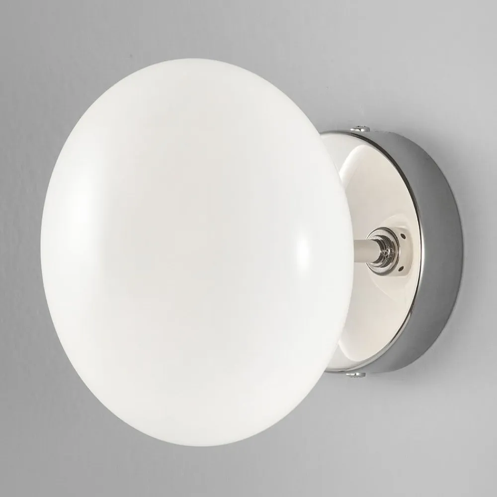 Metallux Væglamper>Dolce væglampe, krom/hvid skærm