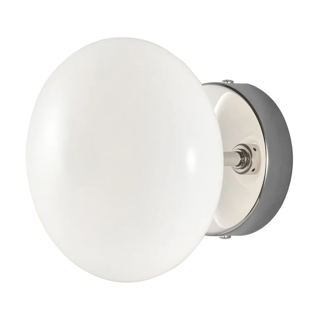 Metallux Væglamper>Dolce væglampe, krom/hvid skærm