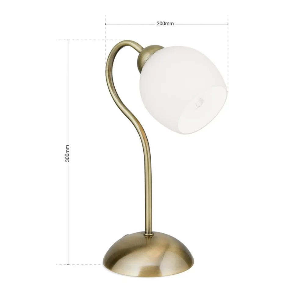 ORION Bordlamper>Doma bordlampe, antik messingfarve, højde 30 cm, glas