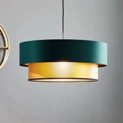 Dorina hængelampe, grøn/guld Ø 50cm^Maco Design Online