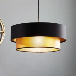 Maco Design Pendellamper>Dorina hængelampe, sort/guld Ø 50cm