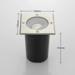 Doris - LED-gulvspot til indbygning, kantet form^Lucande Discount