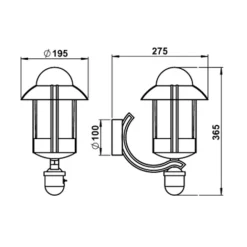 Albert Leuchten Væglampe Med Sensor>Dorothee udendørs væglampe i landlig stil, sort