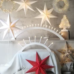 STAR TRADING Dot papirstjerne med hulmønster, hvid Ø 54 cm