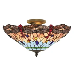 Searchlight Loftlamper>Dragonfly-loftslampe i Tiffany-stil