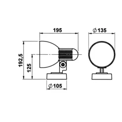 Drej- og svingbar udendørs vægspot 635 i sort^Albert Leuchten New
