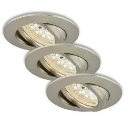 Briloner Indbygningsspots>Drejelig LED-indbygningsspot, 3 stk., mat nikkel