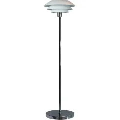 Dyberg Larsen DL31 gulvlampe, metal, Ø 31cm, hvid