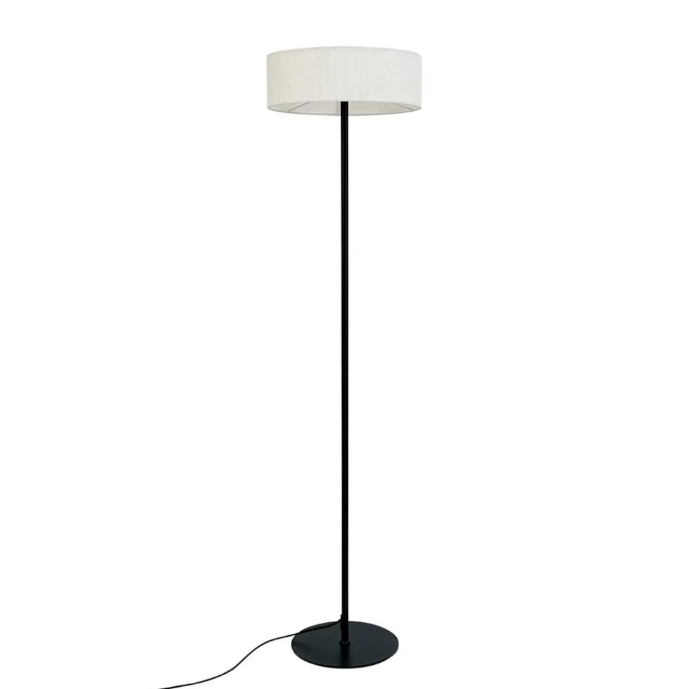 Dyberg Larsen gulvlampe Calix, sort/naturfarvet, 150 cm