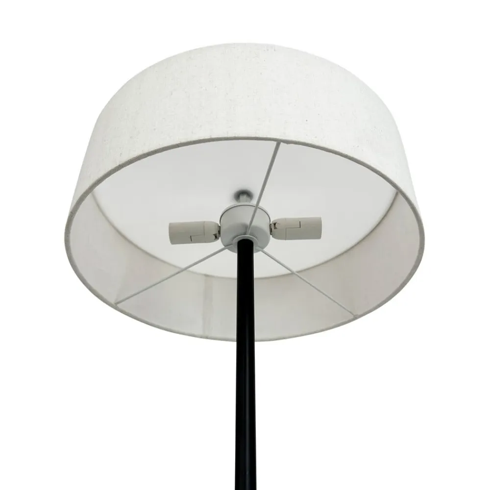 Dyberg Larsen gulvlampe Calix, sort/naturfarvet, 150 cm