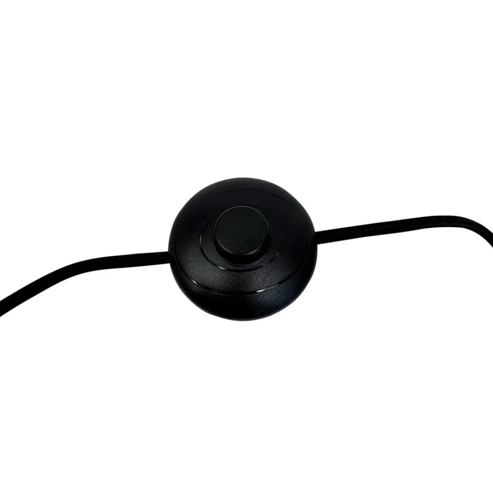 Dyberg Larsen gulvlampe Calix, sort/naturfarvet, 150 cm