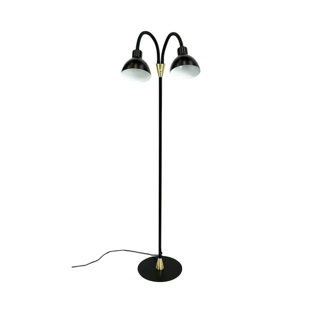 Dyberg Larsen Gulvlampe Lilje, sort, højde 135 cm, 2 lyskilder.