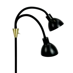 Dyberg Larsen Gulvlampe Lilje, sort, højde 135 cm, 2 lyskilder.