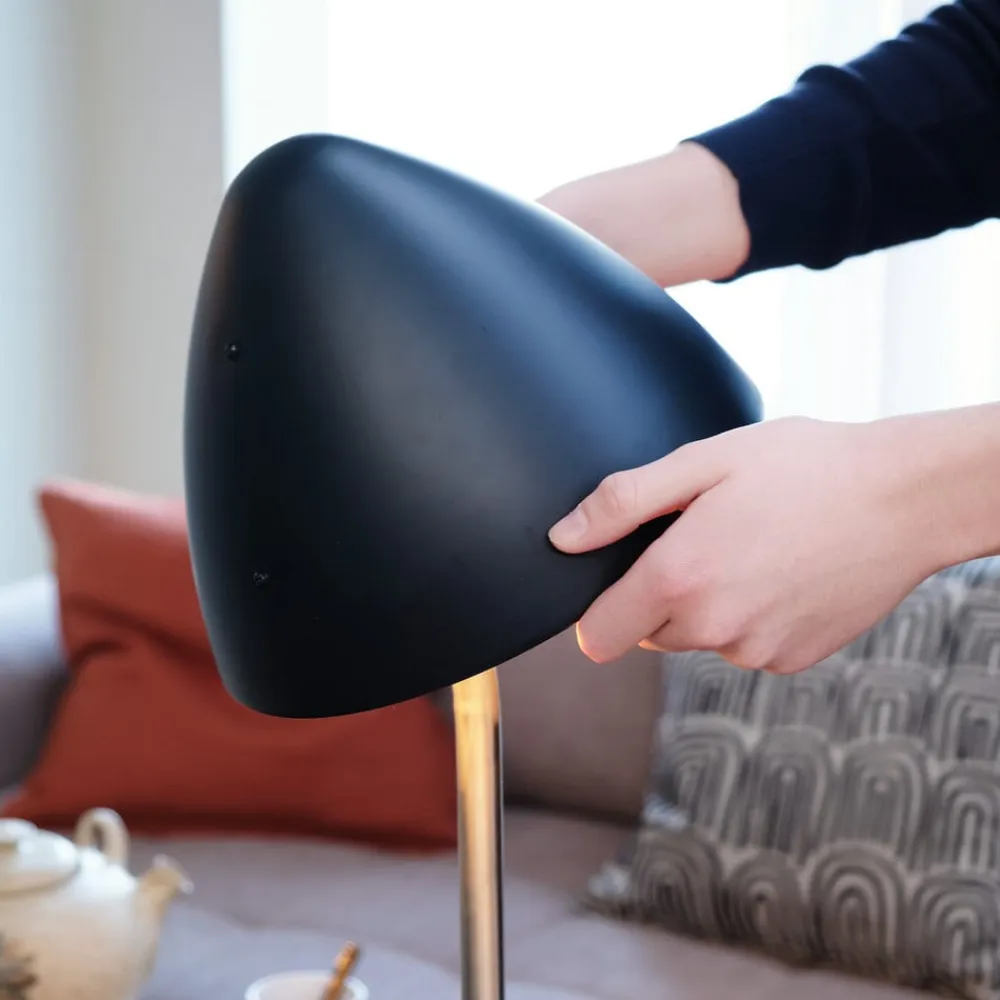 Dyberg Larsen Gulvlamper|Gulvlamper>gulvlampe Oulu, sort/stål, højde 128 cm