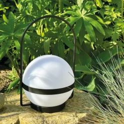 Dyberg Larsen Solcellelamper>LED-solcellelampe Summer, hvid/sort Højde 26 cm