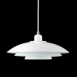 Dyberg Larsen pendellampe Kaje, hvid, Ø 40 cm, metal